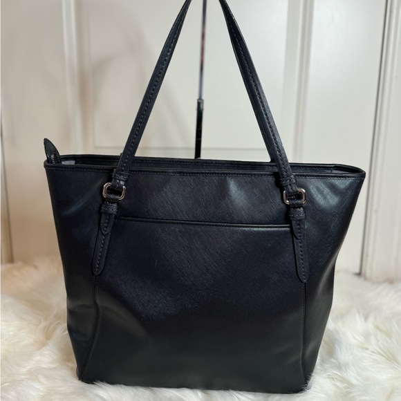 Coach Peyton Zip Top Saffiano Leather Tote Bag in EUC Black - Picture 5 of 13
